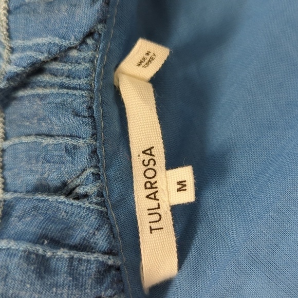 Revolve Tularosa V Neck Ruffle Shift Tunic Dress Blue M summer bohemian beach - Picture 7 of 9